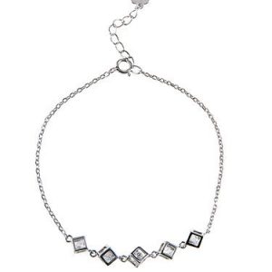 Zircon Square Sterling Silver Bracelet