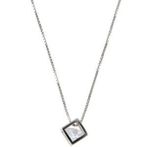 Zircon Square Sterling Silver Necklace