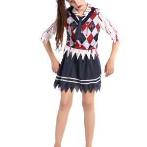 Zombie Halloween Costumes Overskirt Top Quilted Pattern School Girl Holidays Costumes