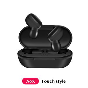 a6x tws bluetooth 5.0 earphones fingerprint touch hd stereo wireless headsets noise cancelling gaming headset for iphone xiaomi