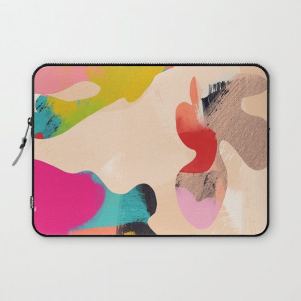 abstract bright color modern art Computer Cover by lalunetricotee - Laptop Sleeve - 13"