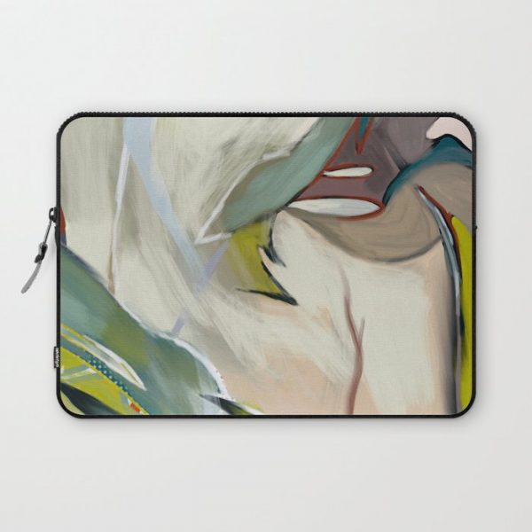 abstract pastel leaves Computer Cover by lalunetricotee - Laptop Sleeve - 13"