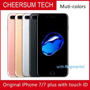 ale original unlocked apple iphone 7/iphone 7 plus 4g lte quad core 4.7'' 12mp 2g ram 32g/128g/256g with touch id refurbished phone