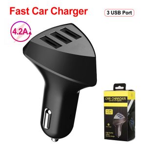 alien 3 usb car charger 2.4a quick charge fast charging phone charger for iphone huawei samsung with retail box