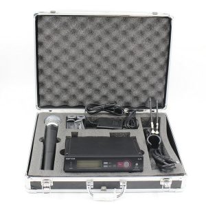 aluminum case box slx24 beta58 uhf wireless microphone cordless karaoke system with handheld transmitter mic