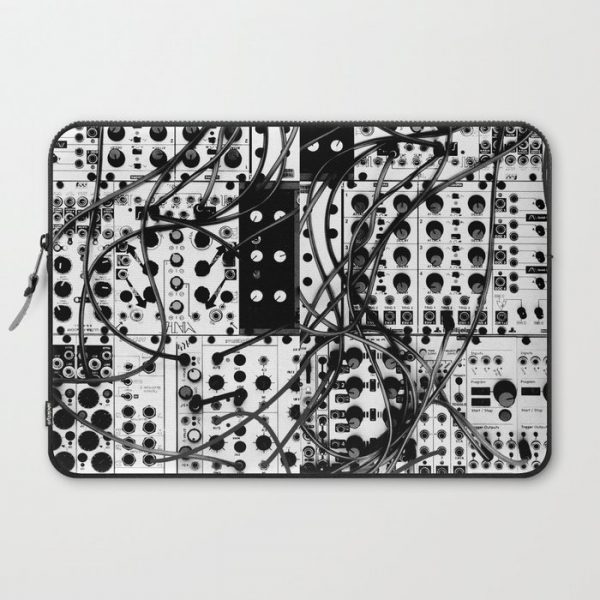 analog synthesizer system - modular black and white Computer Cover by ohaniki - Laptop Sleeve - 15"