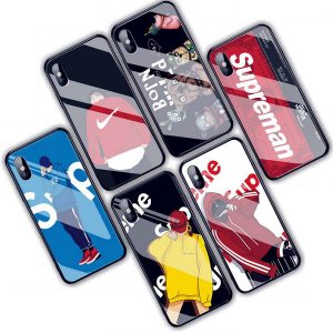 applicable iphone xs/8p tempered glass mobile phone case high-end fashion apple full range of shockproof mobile phone case