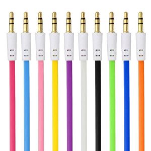 audio aux cable 1m 3ft flat noodle 3.5mm to 3.5mm audio cable colorful male car stereo aux extended audio auxiliary cord for iphone samsung