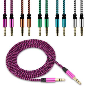 aux braid auxiliary audiop cable 3.5mm male to male gold-plated plug audio cable for car mobile phone mp3 / mp4 headphone speaker