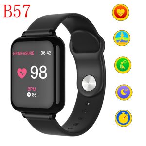 b57 women men fitness tracker smart watches waterproof sport for ios android phone smartwatch heart rate monitor blood pressure functions