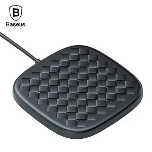 baseus bswc - p13 fast wireless charger woven leather charging pad 10w