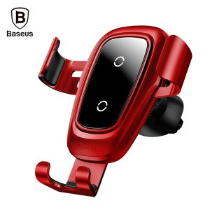 baseus metal wireless charger gravity car mount 10w for 4 - 6.5 inch mobile phones