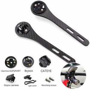 bicycle computer mount full carbon 3k road mtb bike handlebar gps holder for garmin cateye bryton igpsport blackbird