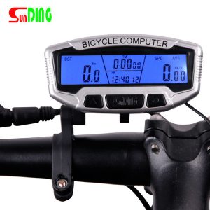 bicycle speedometer wired computer sach odometer lcd screen blue backlight auto clear sunding sd-558a