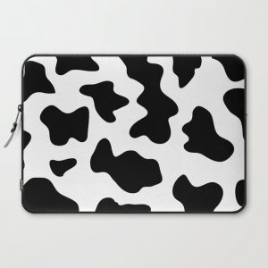 black and white ranch farm animal cowhide western country cow print Computer Cover by chicelegantboutique - Laptop Sleeve - 15"