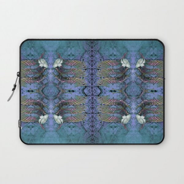 blue healing wings- hand painted design- healing and spirituality Computer Cover by Sandrine Kespi - Laptop Sleeve - 13"