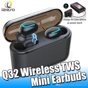 bluetooth 5.0 wireless earphones tws earbuds sport mini headphones with 1500mah charger powerbank headset for all phones with box