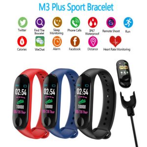 bluetooth running pedometer m3 plus fitness smart watch plus blood pressure monitor heart rate fitness tracker bracelet step counter