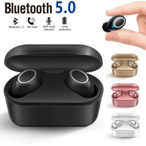 brand 3d stereo sound earbud wireless touch headset mic d015 tws wireless bluetooth earphone with charging box 4 colors