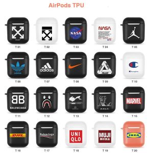 brands tpu airpods case for apple famous brand designer airpods case for 1 and 2 wireless bluetooth headphone air pods pouch protective case