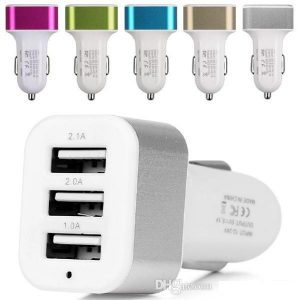 car charger triple usb 3 usb port 5.1a car charger adapter for iphone 4 5 6 7 for samsung s3 s6 s7 note 2 4 mp3 gps