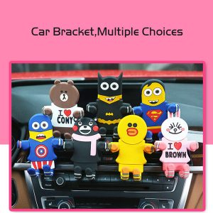 car phone holder universal soft silicone air vent clip flexible cartoon cute cellphone mount fashion mobile stand holder flexible soft