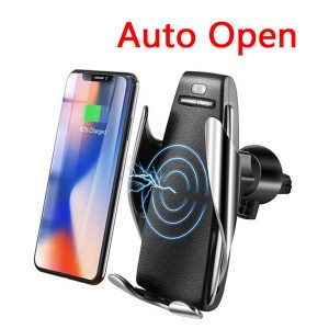 car phone holder wireless charger for iphone x xr 8 plus xs max with ir sensing auto open