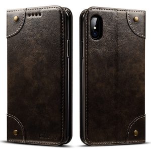 card leather case for iphone11pro x 8 7 plus case full protect shockproof leather cover for iphone xs max case