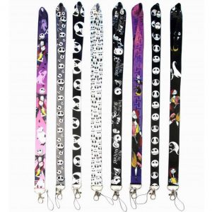 cartoon the nightmare before christmas neck lanyard for mp3/4 cell phone id card key chain straps black fashion