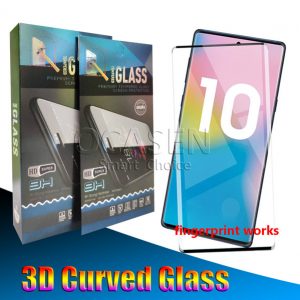 case friendly 3d curved edge glue tempered glass for samsung s7 edge s8 s9 10 plus note 9 8 with retail package