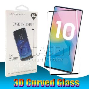 case friendly 3d curved tempered glass for samsung s8 s9 10 plus note 9 10 10+ small version screen protector with retail package