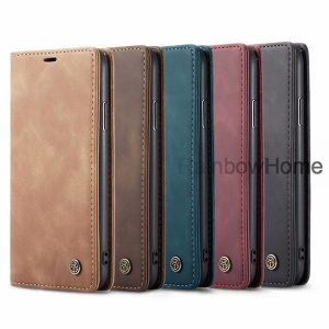 caseme pu leather cover for iphone 11 pro xs max xr samsung s10 plus note 10 pro huawei p30 lite magnetic flip wallet case