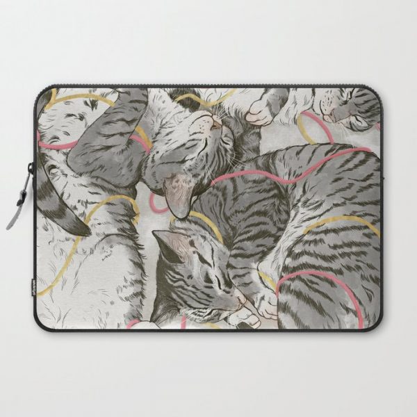 cats gold and rose Computer Cover by Laura Graves - Laptop Sleeve - 15"