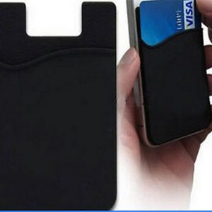 cell phone card holder wallet,ultra-slim self adhesive silicone stick-on credit card id wallet case pouch sleeve pocket for smartphones