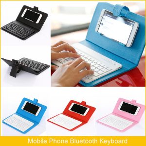 cell phone keyboards mobile phone bluetooth leather keyboard for android windows ios system ip 6 7 8 x screen 4.5-6.8 inches