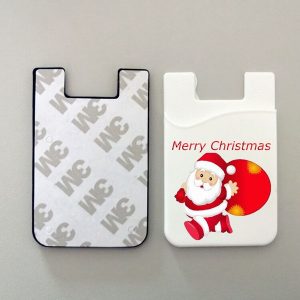 christmas presents, customized logo printing fashion silicone pocket pal universal 3m sticky phone wallet silicone self adhesive card pocket