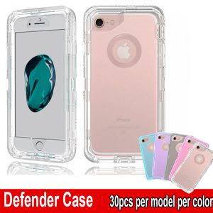 clear defender case shockproof heavy duty transparent phone protector armor cover for iphone xr xs max 6 7 8 plus no belt clip