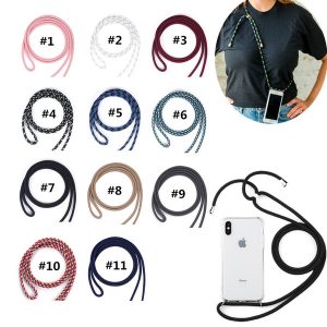 clear tpu + pc phone case with lanyard for iphone xs xs max xr shoulder rope cord airbag case for iphone 7 8 plus