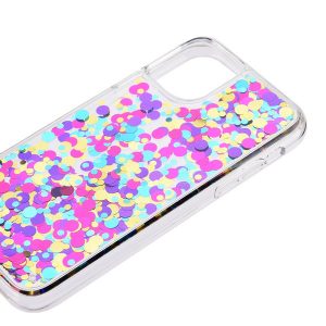 colorful fowing rainbow couple phone covers bling bling quicksand pc back tpu bumper phone case