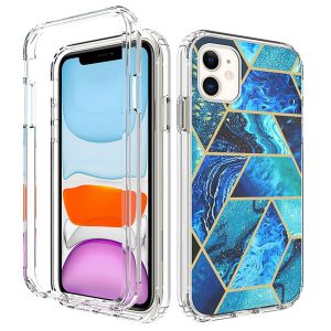 colorful marble clear hybrid phone case for iphone 11 geometric shape pattern for iphone 11 pro max x xs xr 8 7 6 plus