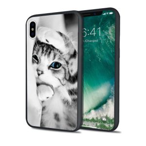 coque luxury cute cat blue eyes case for iphone 11 pro xs max xr 8 7 6s plus 5s se 5 case soft silicone cover.