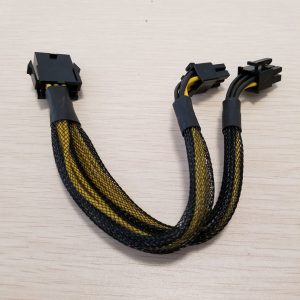 cpu 8pin female to graphics card dual 6pin male power extension cable with net cover 20cm