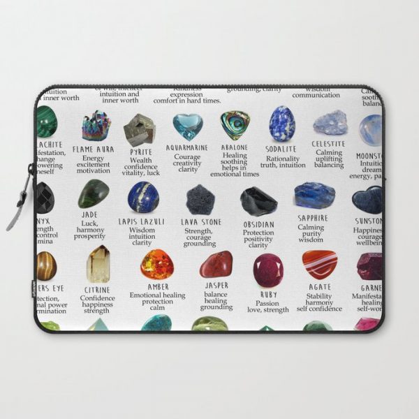 crystals gemstones identification Computer Cover by Darkkittyrose - Laptop Sleeve - 15"