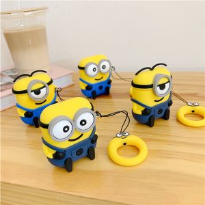 cute 3d cartoon minions soft silicone case for apple airpods protective cover for airpods 2 i11 i12 i13 i14 tws bluetooth earphone bags