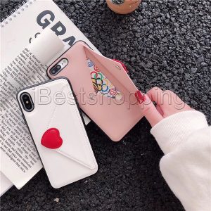 cute love envelope card phone case love card wallet phone case back cover for iphone xs max x xs xr 8 7 6plus