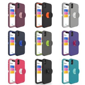 defender holder phone case built in kickstand 3 in 1 shockproof protector for iphone x xs xr xs max 6 7 8 plus