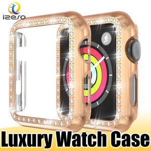 designer rhinestone electroplated watch bumper for apple iwatch series 5 4 3 2 hard frame for 44mm 40mm 42mm 38mm with retail packaging