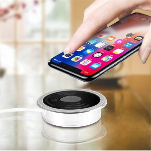 deskembedded wireless charger 3a type c 2.4a usb output charger for samsung s9 s8 iphone x cell phone desk qi charging pad