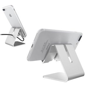 deskmobile phone bracket non-slip holder luxury aluminum metal stand for iphone ipad mini samsung zte smartphone tablet with retail box