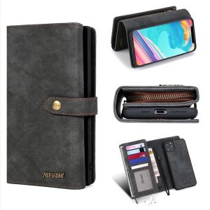 detachable zipper wallet cell phone leather stand cases for iphone 11 pro max with card pocket